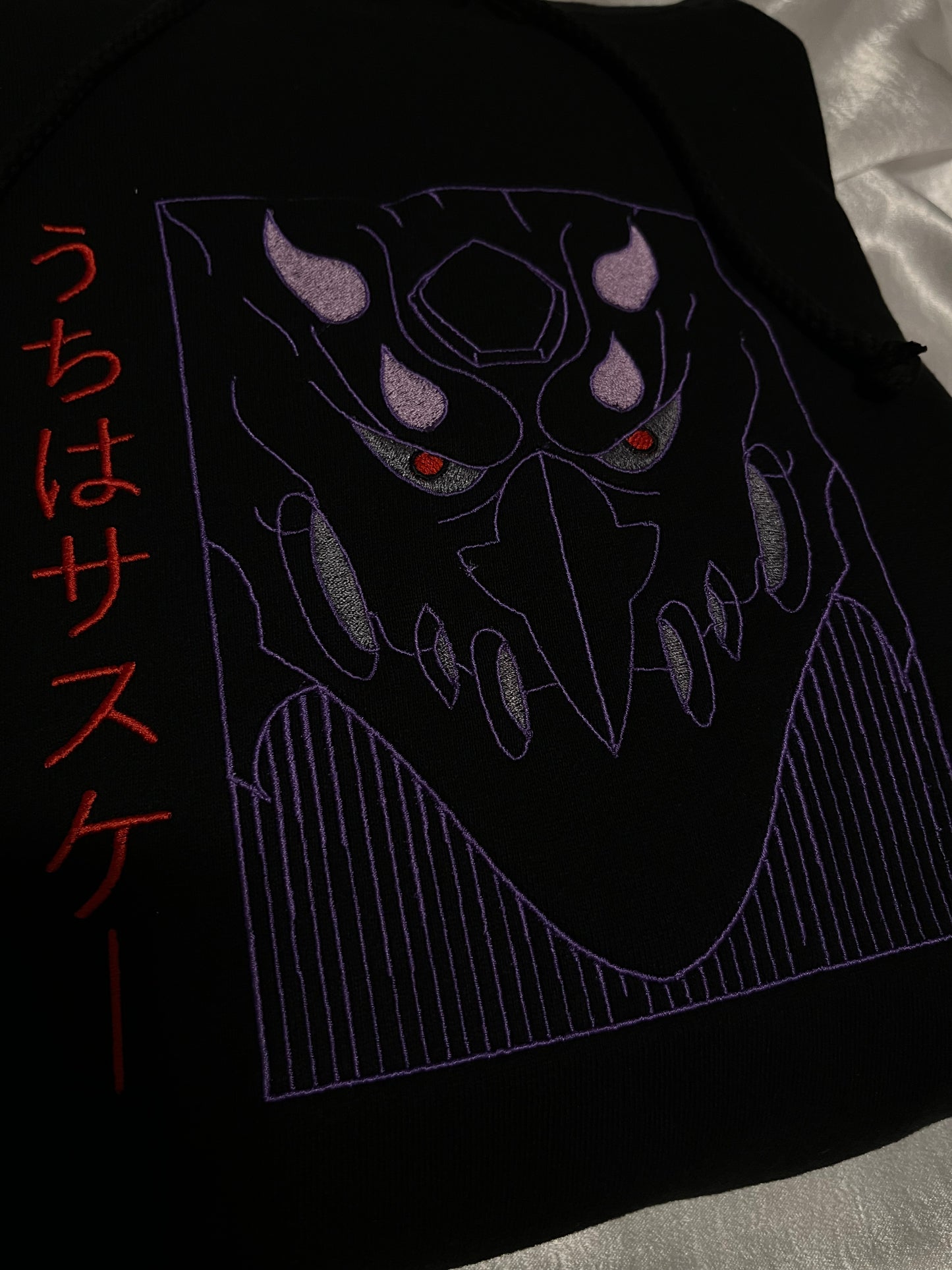 Anime Blackout Embroidered Hoodie