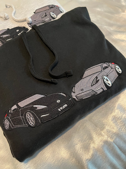 Custom Car Embroidered Hoodie (2 Cars Only)